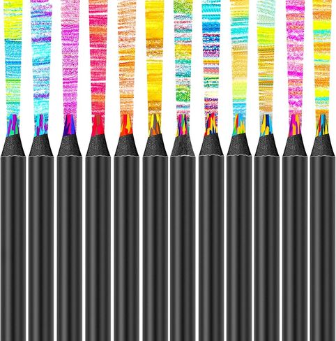 8-Color Rainbow Pencils for Adult Coloring Books, Aesthetic Jumbo Colored Pencils Art Supplies for Drawing, Coloring, Cute Drawing Kit Fun Pencils Cool Stuff, Gifts for Kids, School Supplies in Saudi Arabia