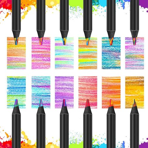 8-Color Rainbow Pencils for Adult Coloring Books, Aesthetic Jumbo Colored Pencils Art Supplies for Drawing, Coloring, Cute Drawing Kit Fun Pencils Cool Stuff, Gifts for Kids, School Supplies in Saudi Arabia