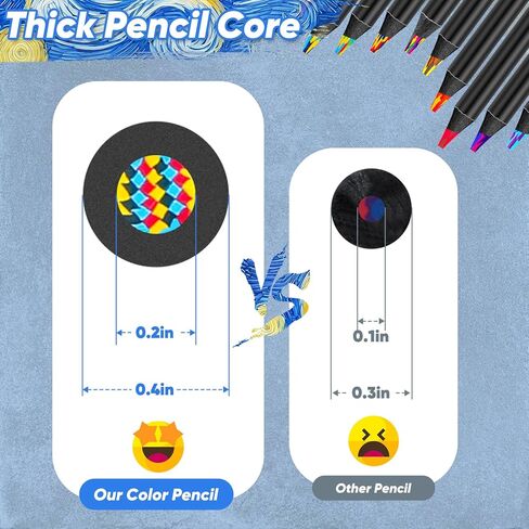 8-Color Rainbow Pencils for Adult Coloring Books, Aesthetic Jumbo Colored Pencils Art Supplies for Drawing, Coloring, Cute Drawing Kit Fun Pencils Cool Stuff, Gifts for Kids, School Supplies in Saudi Arabia