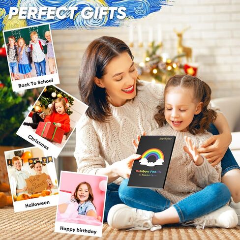 8-Color Rainbow Pencils for Adult Coloring Books, Aesthetic Jumbo Colored Pencils Art Supplies for Drawing, Coloring, Cute Drawing Kit Fun Pencils Cool Stuff, Gifts for Kids, School Supplies in Saudi Arabia