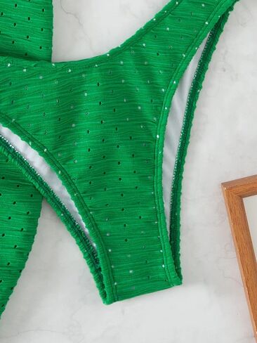 WDIRARA Women's 3 Pieces Cut Out Bandeau Bikini Swimsuit with Tie Side Beach Skirt in Saudi Arabia