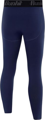 Runhit Boys Compression Leggings Fleece Lined - Youth Sports Tights Kids Thermal Base Layer Pants Cold Weather Gear in Saudi Arabia