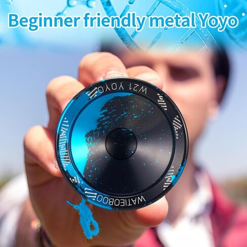 WATIEOBOO R8 يويو احترافية مستجيبة يويو، يويو معدنية للأطفال المبتدئين، استبدال محمل يويو غير مستجيب لمشغل يويو المتقدم + أداة حمل إزالة + محور + حافظة يويو (أزرق) in Kuwait