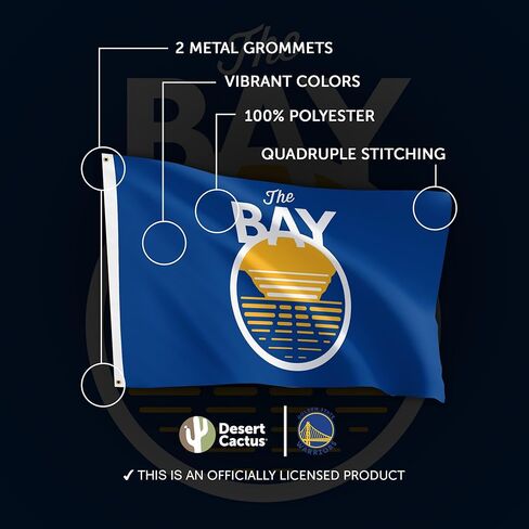 Desert Cactus Golden State Warriors Flag Team NBA National Basketball Association 100% Polyester Indoor Outdoor 3x5 feet Flags (Flag C) in Saudi Arabia