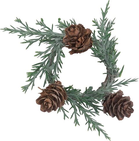 "SARO LIFESTYLE Collection Pine Cone Napkin Rings (Set of 4), Diameter: 1.5"", Green" (NR371.G) in Saudi Arabia