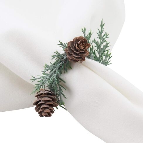 "SARO LIFESTYLE Collection Pine Cone Napkin Rings (Set of 4), Diameter: 1.5"", Green" (NR371.G) in Saudi Arabia