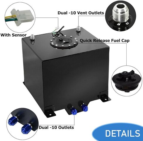 خلية وقود ألومنيوم سعة 5 جالون من EASYBERG، خزان غاز فضي مع غطاء ومرسل مستوى مطلي in Kuwait