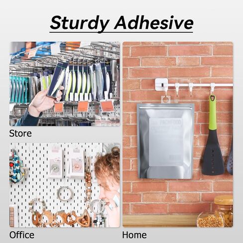Hang Tabs, 200 Pcs Clear Sticky Hanging Tabs Slot Hole Self Adhesive Plastic Hang Tags for Hanging Retail Display, 4.5 * 3.5cm in Kuwait