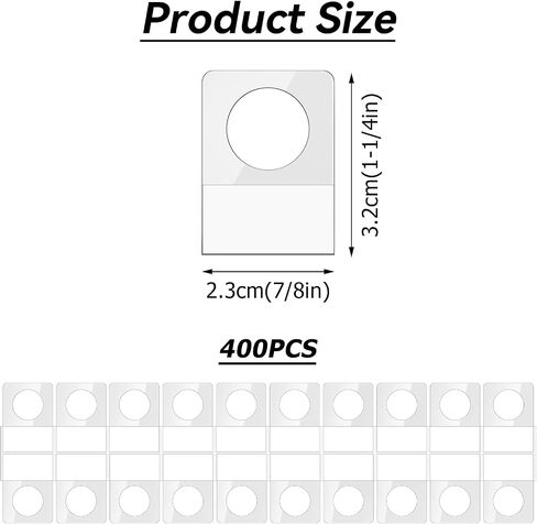 Hang Tabs, 200 Pcs Clear Sticky Hanging Tabs Slot Hole Self Adhesive Plastic Hang Tags for Hanging Retail Display, 4.5 * 3.5cm in Kuwait