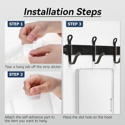 Hang Tabs, 200 Pcs Clear Sticky Hanging Tabs Slot Hole Self Adhesive Plastic Hang Tags for Hanging Retail Display, 4.5 * 3.5cm in Kuwait