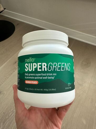 Nello Supergreens - Premium Superfood Greens Drink Mix with Chlorella, Moringa, Spinach, & Broccoli + Digestive Enzymes & Probiotic Blend -Nutrient-Packed Greens Powder Superfood for Wellness(30 SRV) in Saudi Arabia