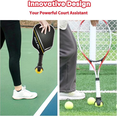 MLP-2 PCS Pickleball وTennis Ball Retriever مثل الأخطبوط، جزء علوي فريد من نوعه بتصميم 4 لمس، يناسب أي مضارب - ملحقات مثالية لهواة الجمع - محمولة وخفيفة الوزن ومتينة ومتعددة الاستخدامات in Kuwait