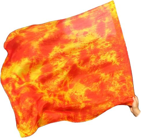 Winged Sirenny 40" Feather Light Prophetic Worship Silk Flex Flag, Church Liturgical Praise Adoration Dance Banner (Flame) in Saudi Arabia