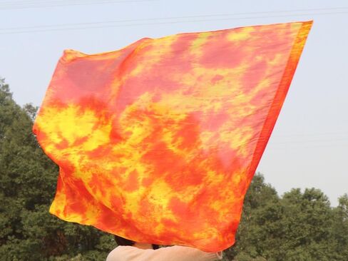 Winged Sirenny 40" Feather Light Prophetic Worship Silk Flex Flag, Church Liturgical Praise Adoration Dance Banner (Flame) in Saudi Arabia