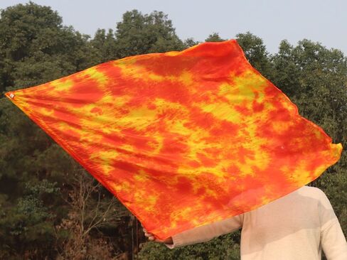 Winged Sirenny 40" Feather Light Prophetic Worship Silk Flex Flag, Church Liturgical Praise Adoration Dance Banner (Flame) in Saudi Arabia