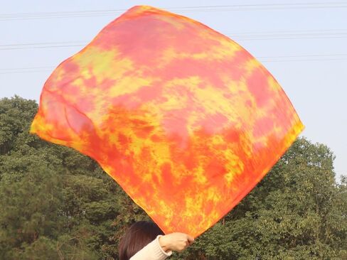 Winged Sirenny 40" Feather Light Prophetic Worship Silk Flex Flag, Church Liturgical Praise Adoration Dance Banner (Flame) in Saudi Arabia
