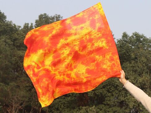 Winged Sirenny 40" Feather Light Prophetic Worship Silk Flex Flag, Church Liturgical Praise Adoration Dance Banner (Flame) in Saudi Arabia