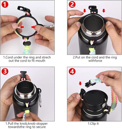 مقبض باراكورد Wongeto 2.0 مع حزام كتف متوافق مع حزام زجاجة المياه ذو الفم الواسع 2.0 in Kuwait