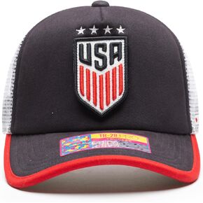 Team USA - US Soccer National Team 'Strike' Trucker Snapback Adjustable Soccer Hat (Multi Color)