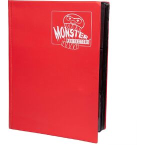 Monster Binder - 9 Pocket Trading Card Album - Matte Red - Holds 360 Yugioh, Magic, and Pokemon Cards