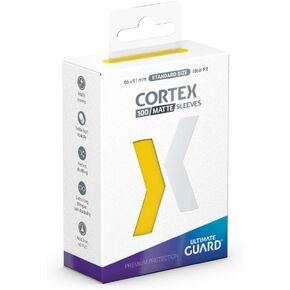 Ultimate Guard Cortex Card Sleeves, 100 Standard Size TCG Sleeves, 66 x 91mm, Yellow Back, Matte Finish, No PVC & Acid-Free, High Clarity