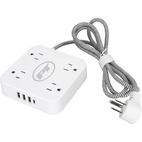 Performance Tool W2279 Commercial Grade Power Station with 6 Outlets, 2 USB Ports, Built-In Cradle, and LED Lights, Ideal for Workshops and Garages