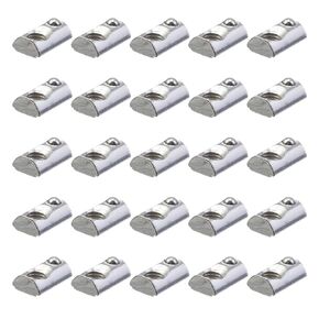 Wealrit 25 Pcs Roll-in 2020 Series M5 T Nuts with Ball Spring Carbon Steel T Slot Nut for t-Slot Aluminum Extrusion Profile