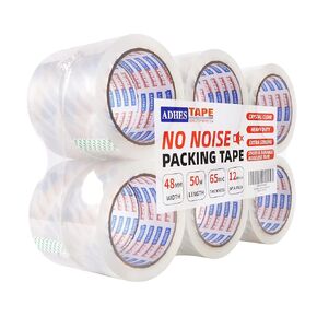 ADHES No Noise Clear Packing Tape, 1.88 Inch x 55 Yards, 2.6mil Heavy Duty Shipping Tape Strong & Durable Package Tape for Shipping, Moving, Mailing and Sealing