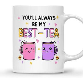 Gossby Friend Coffee Mug - YOU'LL ALWAYS BE MY BEST-TEA - Best Friend Gift for Women - Christmas Friendship Gift for Female Friend - Best Friend Birthday Gift - Besties BFF Gift - 11oz Ceramic Cup