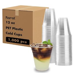 Karat C-KC12 12oz PET Plastic Cold Cups (98mm) - 1,000 ct
