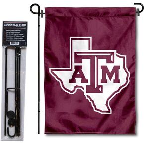 College Flags & Banners Co. Texas A&M Aggies Lone Star Garden Flag with Pole Stand Holder