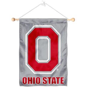 College Flags & Banners Co. Ohio State Buckeyes Block O Gray Banner for Windows Doors and Walls