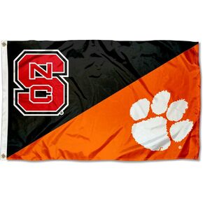 College Flags & Banners Co. NC State vs. Clemson House Divided 3x5 Flag