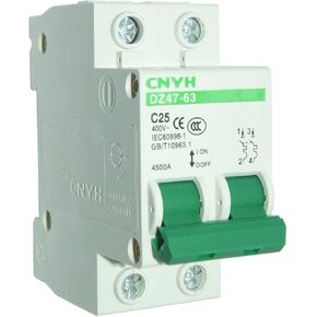 قاطع دائرة مصغر DZ47-63 C20 DIN قاطع دائرة مثبت على السكك الحديدية جهد منخفض 20 أمبير 240/400 فولت 2 قطب، أبيض in Kuwait