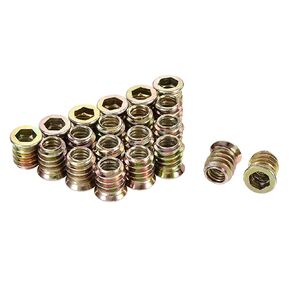 uxcell 5/16"-18x15mm Threaded Insert Nuts Hex Socket Drive for Wood Furniture 40pcs