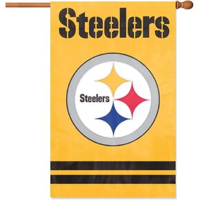 Party Animal Pittsburgh Steelers Banner NFL Flag, Yellow 44" x 28"
