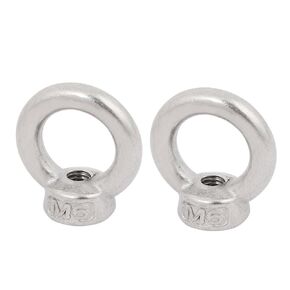 uxcell Lifting Eye Nut M6 Female Thread 316 Stainless Steel Round Shape for Rope Fitting Pack of 2