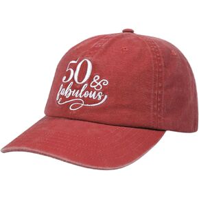 InnoBeta 50th Birthday Gifts for Her, Women - Adjustable Embroidered Baseball Hat Gifts for Birthday, Christmas Black