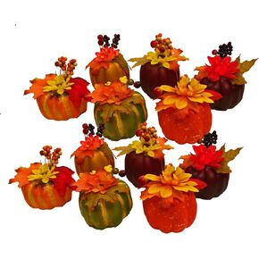 Black Duck Brand Set of 6 Artificial Decorative Harvest 4" Pumpkins/Gourds Fall Halloween Decorations (Set of 6)