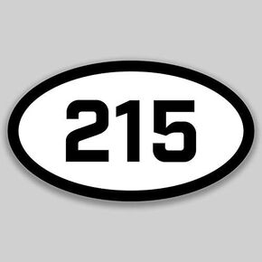 DHDM 215 Area Code Sticker Pennsylvania Philadelphia Levittown City Pride Love | 5-Inches by 3-Inches | Premium Quality Vinyl UV Resistant Laminate PD2285