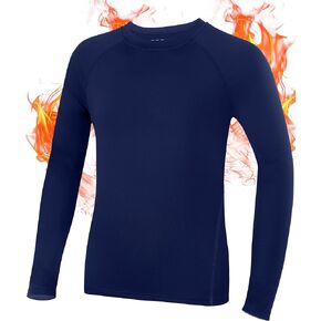 Roadbox Boys Ccompression Thermal Shirt - 1-2 Pack Youth Long Sleeve Fleece Base Layer Undershirts Football Baseball