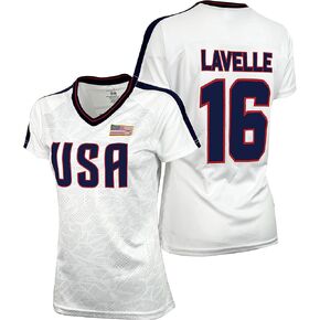 USWNT Players T-Shirt Girls’ Official U.S. Women’s National Soccer Team Association USA Flag Football Tee Top Lave