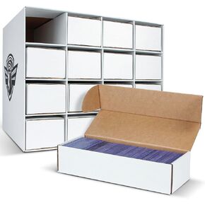 Trading Card Storage Box with 16 Boxes, Card Organizer Case holds 3000+ Top Loaders, Card Holders Collector Boxes for Sports Cards