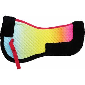 CHALLENGER Horse Cotton English Quilted Saddle Half Pad Correction Wither Relief Ombre72167