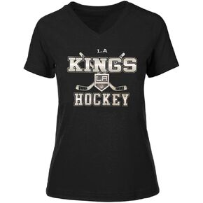 Outerstuff Los Angeles Kings Juniors Girls 4-16 Team Logo V-Neck T-Shirt