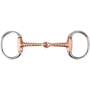 Horses Snaffle Chew Stainless Steel Eggbutt Bit Copper Corkscrew Mouth Link Loose Copper Snaffle, Stainless Steel D Ring Snaffle Horse Bit Copper Rollers