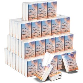 Therwen 100 Pack Hello Fall Pocket Tissues Travel Packs Bulk Thanksgiving Party Favors 1000 Sheet Small Tissues Pocket Packs 3 Ply Mini Travel Size Tissue Packs for Goodie Bag