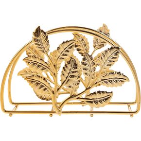 Kichvoe Metal Napkin Holder Iron Leaves Tissue Paper Rack Vintage Freestanding Tissue Dispenser Organizer Stand Hand Towel Storage Table Centerpiece for Kitchen Golden 2