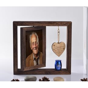DB Memorial Picture Frame Fits 4''x6'' Photo and 2.6 Inches Silver Medium Urns for Human Ashes Keepsake，Mini Cremation Urn and Memorial Photo Frame Set for Loss of Loved One Sympathy Gift