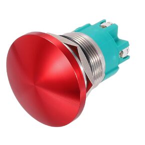 MECCANIXITY 1PCS 10A 22MM 7/8" Momentary Mushroom Head Push Button Switch 12V 24V 120V 250V AC Black 2NO Waterproof IP65 SPST Domed Round 4 Screw Foot Switch